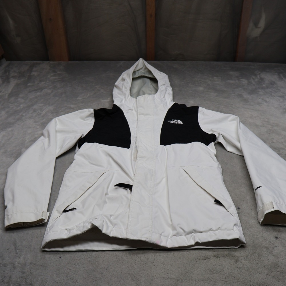 North Face Jacket Girls Medium 10/12‎ White Mt. View Triclimate Waterproof Light